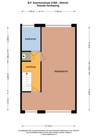 Floorplan - B.F. Suermanstraat 21BS, 3515 XK Utrecht