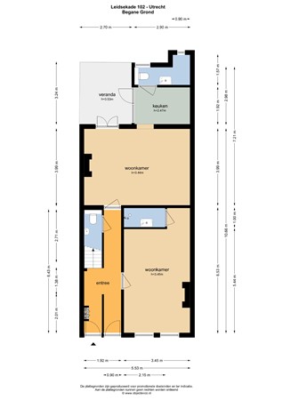 Floorplan - Leidsekade 102, 3531 HC Utrecht