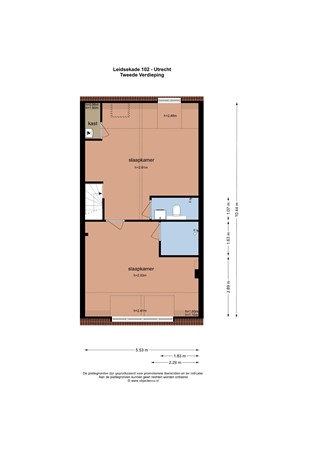 Floorplan - Leidsekade 102, 3531 HC Utrecht