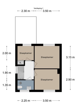 Floorplan - Prins Bernhardstraat 21, 6271 CG Gulpen