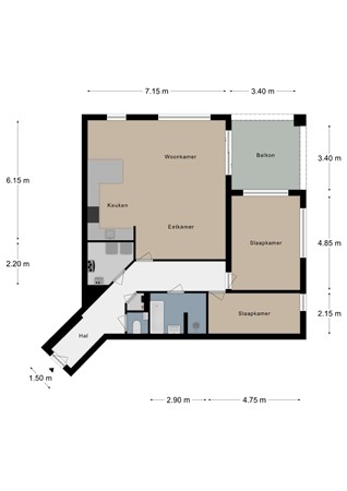 Floorplan - Professor Von Kármánstraat 38, 6291 KP Vaals