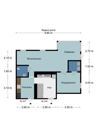 Floorplan - Spetsesweide 5B317, 6281 BV Mechelen