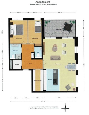 Blauwe Berg 23, 1625 NT Hoorn - Plattegrond.JPG