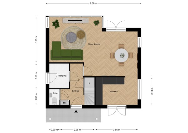 Floorplan - Westlangeweg 1A182, 4513 KM Hoofdplaat