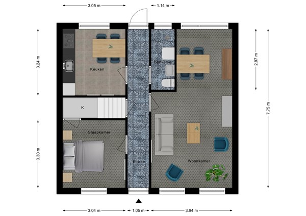 Floorplan - Jonkvrouw Geilstraat 14, 4524 JN Sluis