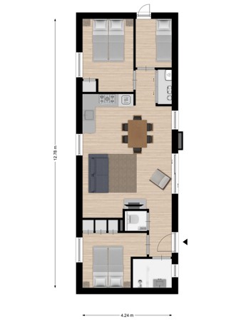 Floorplan - Nieuwesluisweg 1A615, 4511 RG Breskens