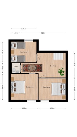 Floorplan - Dorpsstraat 24, 4504 AH Nieuwvliet