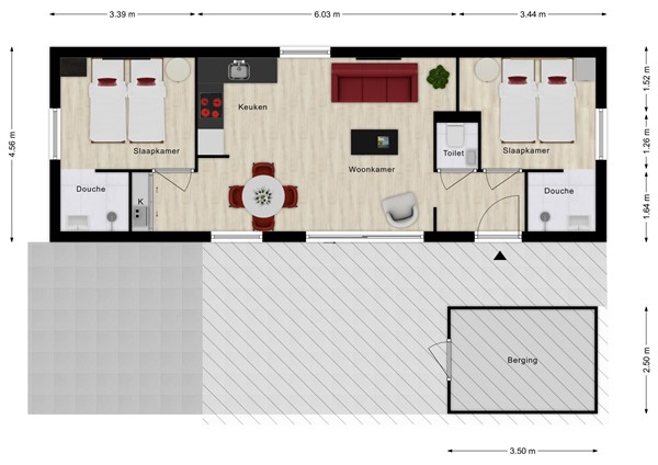 Floorplan - Nieuwesluisweg 1A836, 4511 RG Breskens