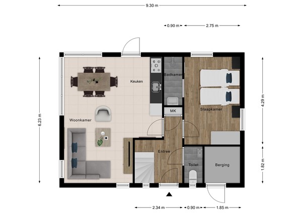 Floorplan - Baanstpoldersedijk 4-211, 4504 PR Nieuwvliet