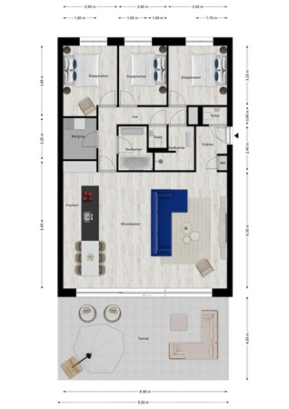 Floorplan - Vlamingpolderweg 13-002, 4506 HZ Cadzand