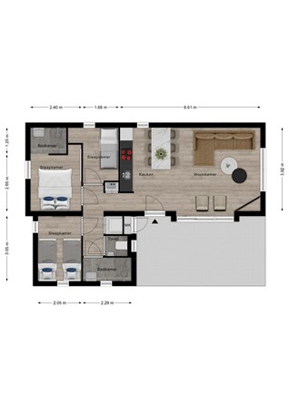 Floorplan - Zeedijk 24-197, 4504 PN Nieuwvliet