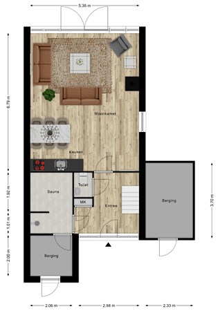 Floorplan - Westlangeweg 1A256, 4513 KM Hoofdplaat