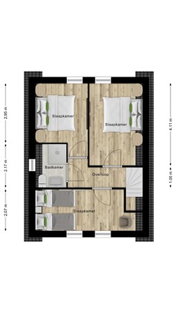 Floorplan - Westlangeweg 1A256, 4513 KM Hoofdplaat