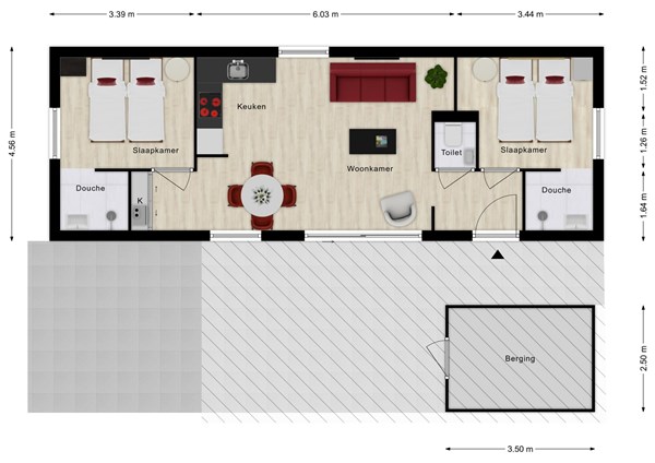 Floorplan - Nieuwesluisweg 1A605, 4511 RG Breskens