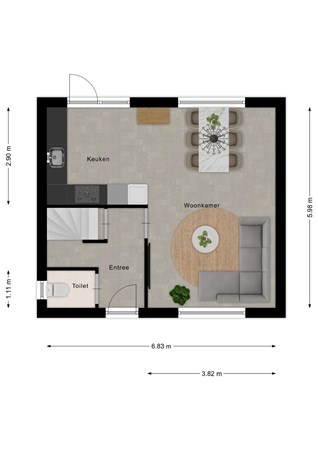 Floorplan - Vijverstraat 27, 4506 AK Cadzand