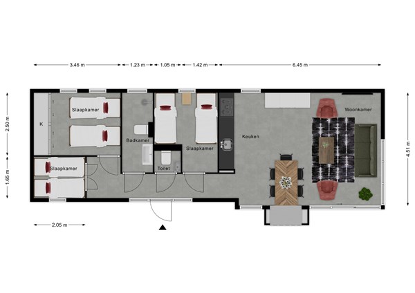 Floorplan - Mettenijedijk 33-202, 4504 Nieuwvliet