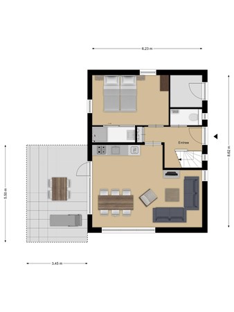 Floorplan - Baanstpoldersedijk 4-448, 4504 PR Nieuwvliet