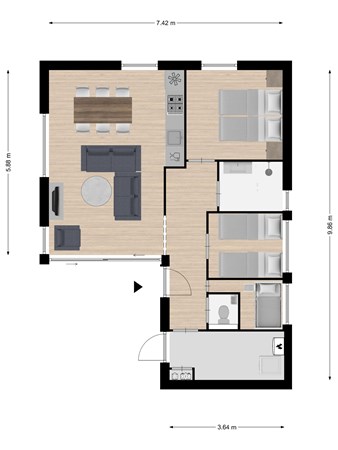 Floorplan - Zeedijk 24-491, 4504 PN Nieuwvliet