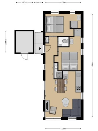 Floorplan - Zeedijk 24-195, 4504 PN Nieuwvliet