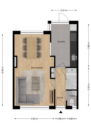 Floorplan - Egelantierlaan 4, 4506 KB Cadzand