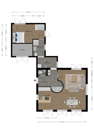 Floorplan - Westlangeweg 1A102, 4513 KM Hoofdplaat