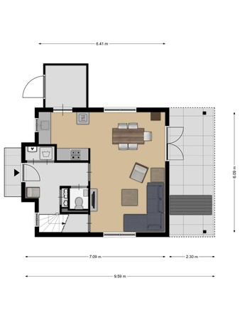 Floorplan - 'T Lage Duyn 28, 4506 GP Cadzand