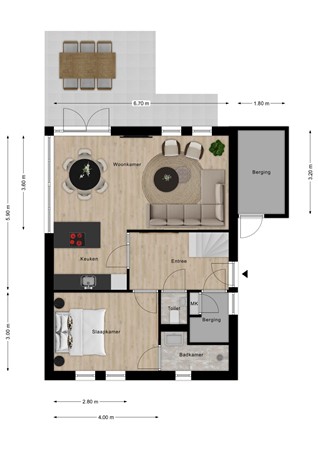 Floorplan - Lampsinsdijk 8-055, 4504 RA Nieuwvliet