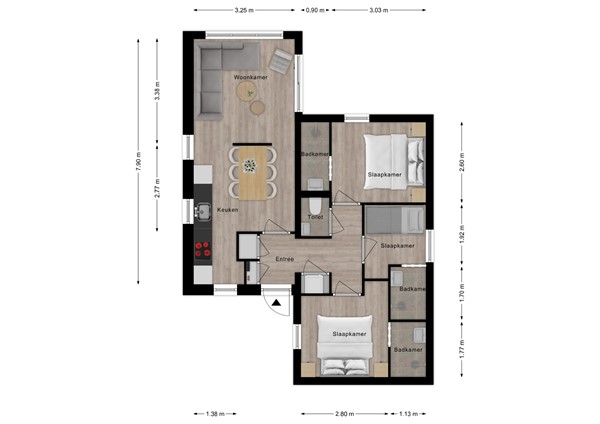 Floorplan - Zeedijk 24-417, 4504 PN Nieuwvliet
