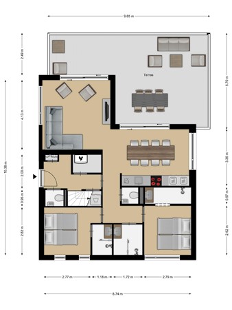 Floorplan - Langeweg 112-401, 4511 RN Breskens