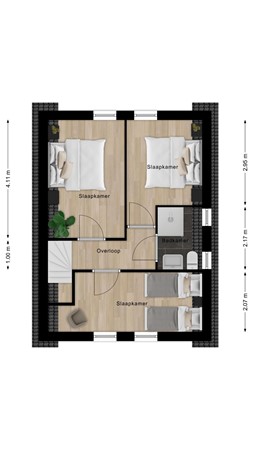 Floorplan - Westlangeweg 1A216, 4513 KM Hoofdplaat