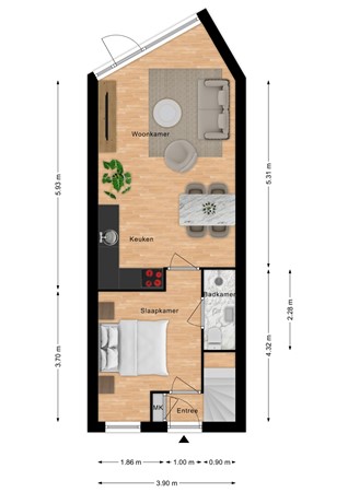 Floorplan - Meidoornstraat 14, 4506 KG Cadzand