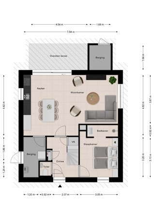 Floorplan - Zeedijk 24-353, 4504 PN Nieuwvliet