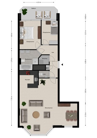 Floorplan - Boulevard de Wielingen 76-004, 4506 JL Cadzand