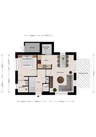 Floorplan - Zeedijk 24-301, 4504 PN Nieuwvliet