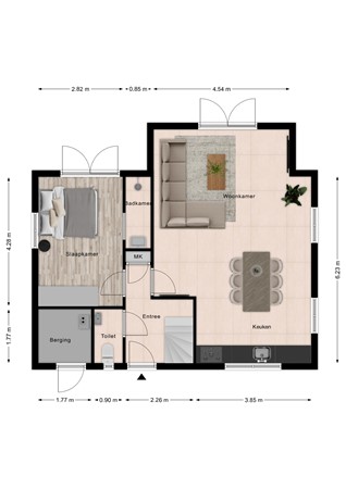 Floorplan - Baanstpoldersedijk 4-417, 4504 PR Nieuwvliet