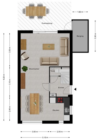 Floorplan - Lamsoor 26, 4504 RP Nieuwvliet