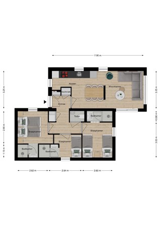 Floorplan - Zeedijk 24-430, 4504 PN Nieuwvliet
