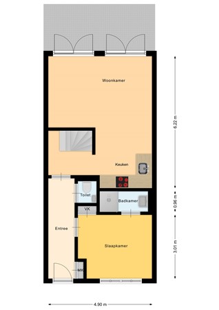 Floorplan - Baanstpoldersedijk 4-412, 4504 PR Nieuwvliet