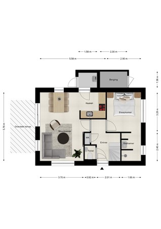 Floorplan - Zeedijk 24-142, 4504 PN Nieuwvliet