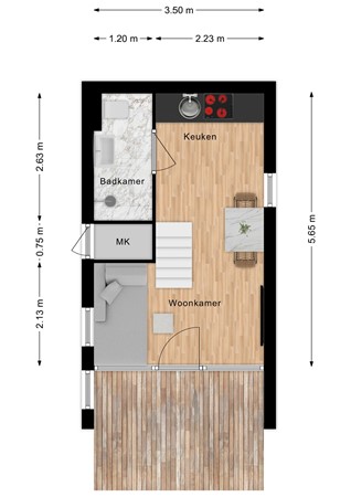 Floorplan - Zeedijk 24-960, 4504 PN Nieuwvliet