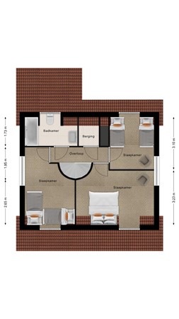 Floorplan - Westlangeweg 1A106, 4513 KM Hoofdplaat