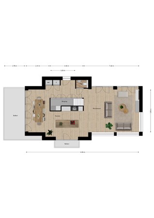 Floorplan - Boulevard de Wielingen 2D, 4506 JH Cadzand