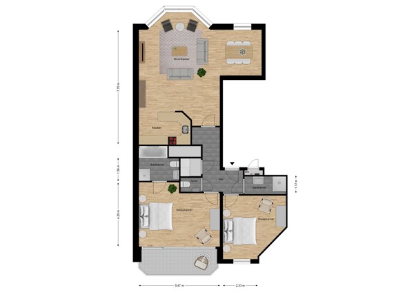 Floorplan - Boulevard de Wielingen 88-007, 4506 JL Cadzand