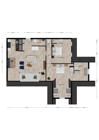 Floorplan - Boulevard de Wielingen 2F402, 4506 JH Cadzand
