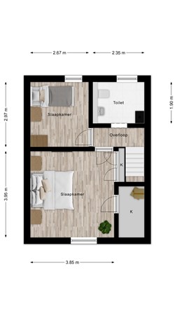 Plattegrond - Nieuwleusenerstraat 8, 4506 AB Cadzand - 1eVerdieping.jpg