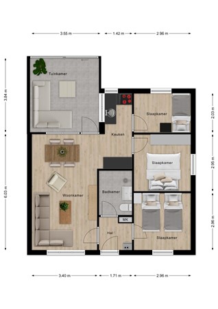Plattegrond - Zeekraalstraat 15, 4504 PG Nieuwvliet - BeganeGrond.jpg