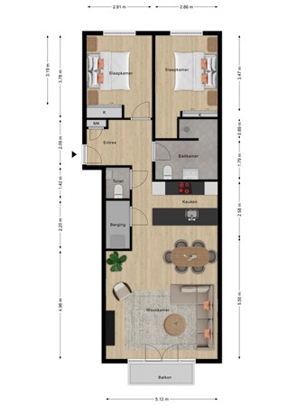 Plattegrond - Stijn Albregtsstraat 1-23, 4506 GA Cadzand - Verdieping.jpg