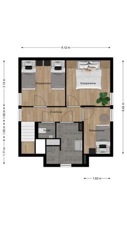 Plattegrond - 'T Lage Duyn 11, 4506 GP Cadzand - 1eVerdieping.jpg