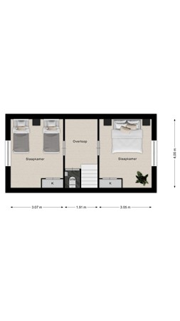 Plattegrond - Vlamingpolderweg 18-022, 4506 HZ Cadzand - 1eVerdieping.jpg