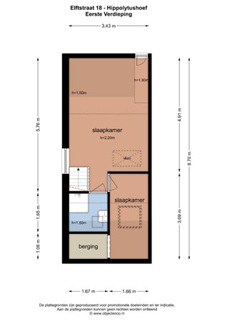 Floorplan - Elftstraat 18, 1777 CG Hippolytushoef